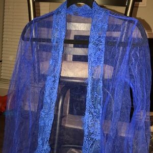 Very  Sexy Blue Lingerie Cover Up